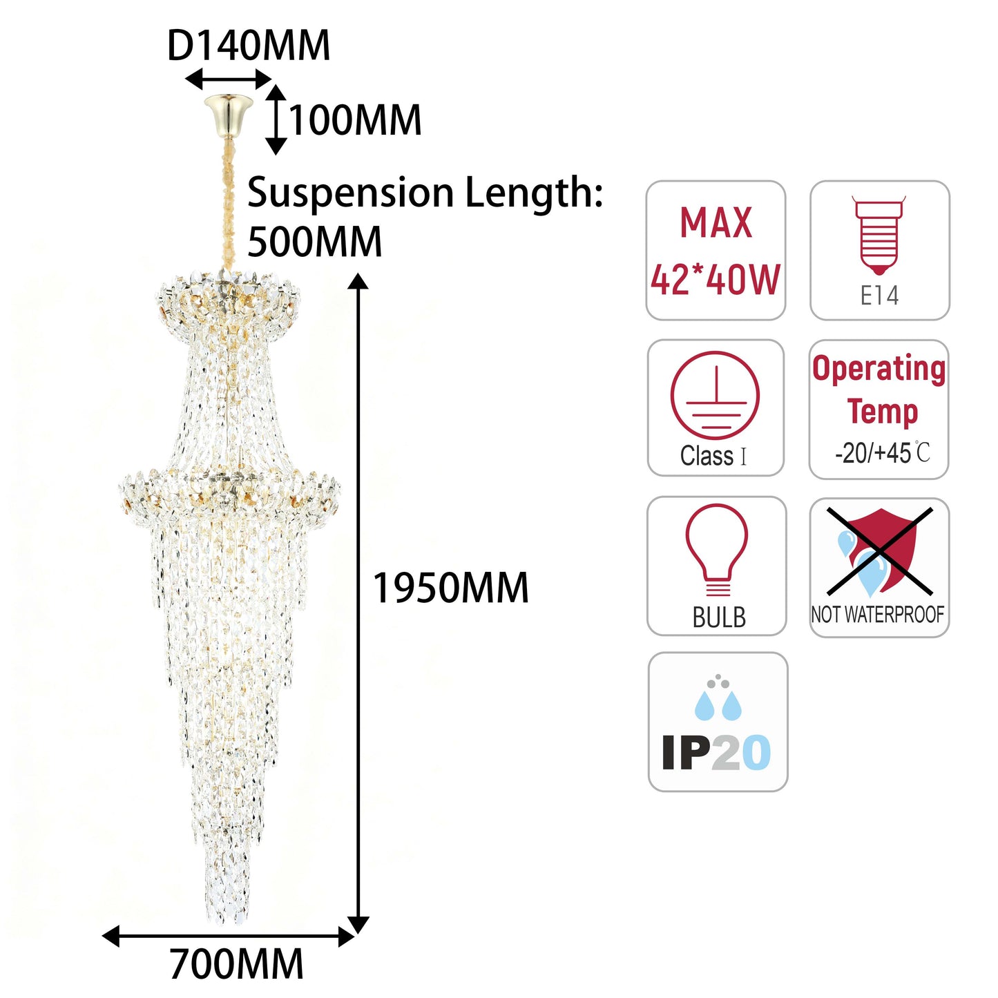 Luxury Gold Crystal Empire Chandelier M2158