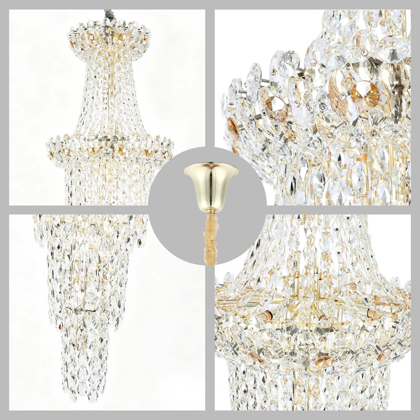 Luxury Gold Crystal Empire Chandelier M2158