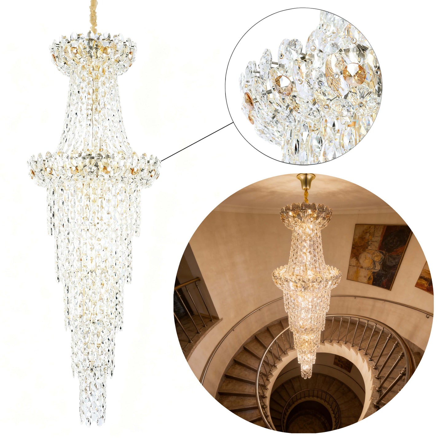Luxury Gold Crystal Empire Chandelier M2158
