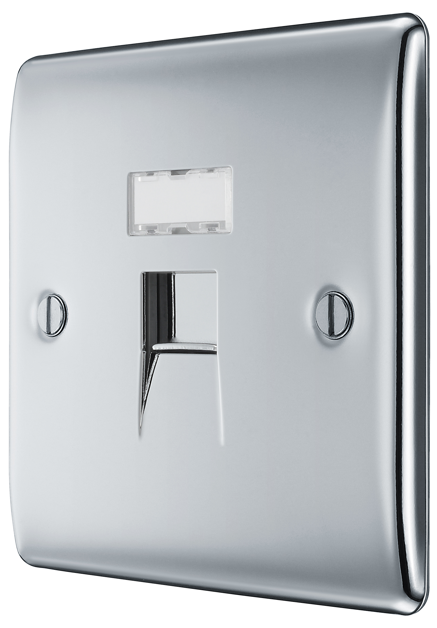 BG Nexus Metal Polished Chrome Telephone & Data Outlet