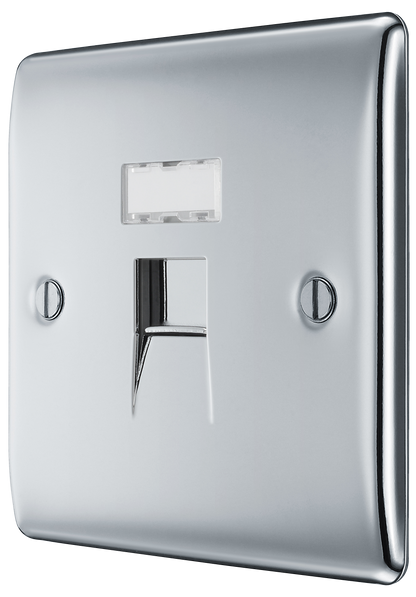 BG Nexus Metal Polished Chrome Telephone & Data Outlet
