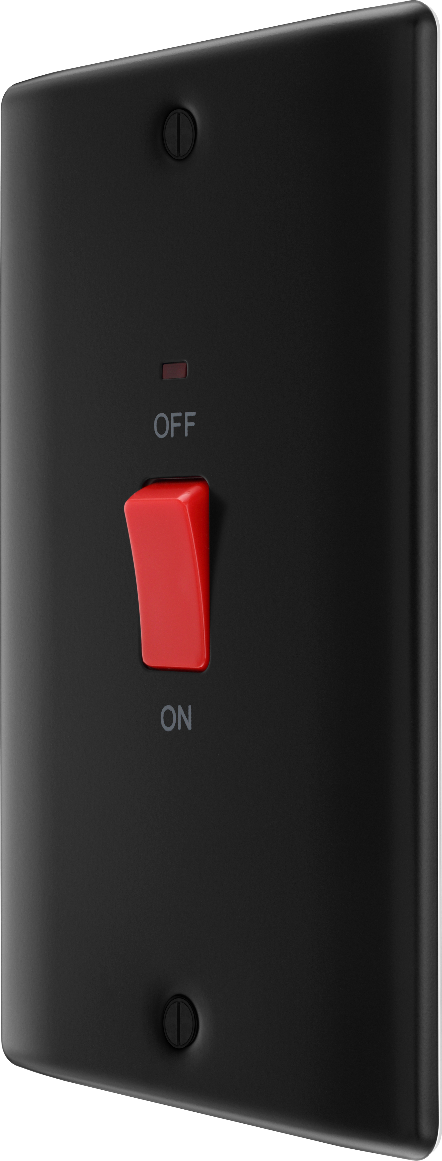 BG Nexus Metal Matt Black 45A Double Pole Switch