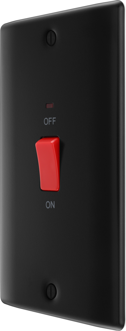BG Nexus Metal Matt Black 45A Double Pole Switch