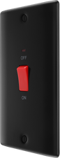 BG Nexus Metal Matt Black 45A Double Pole Switch