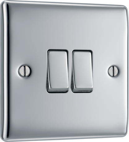 BG Nexus Metal Polished Chrome 16Ax Light Switch
