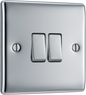 BG Nexus Metal Polished Chrome 16Ax Light Switch