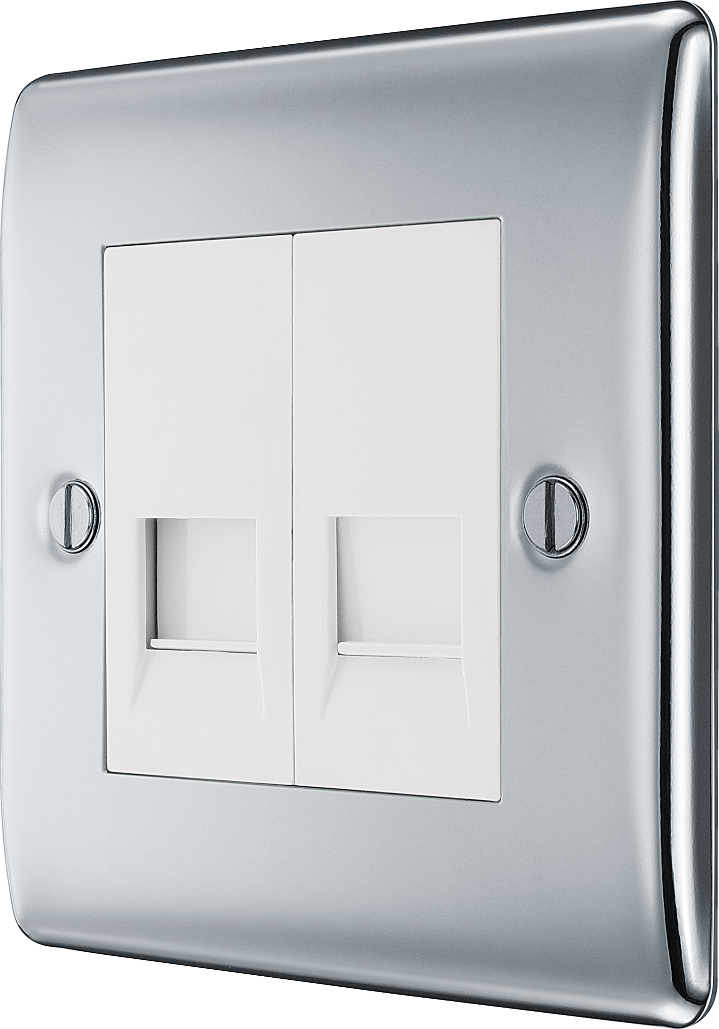 BG Nexus Metal Polished Chrome Telephone & Data Outlet