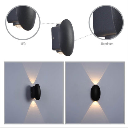Black Ellipse Up/Down LED Wall Light