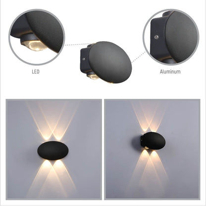 Black Ellipse Up/Down LED Wall Light