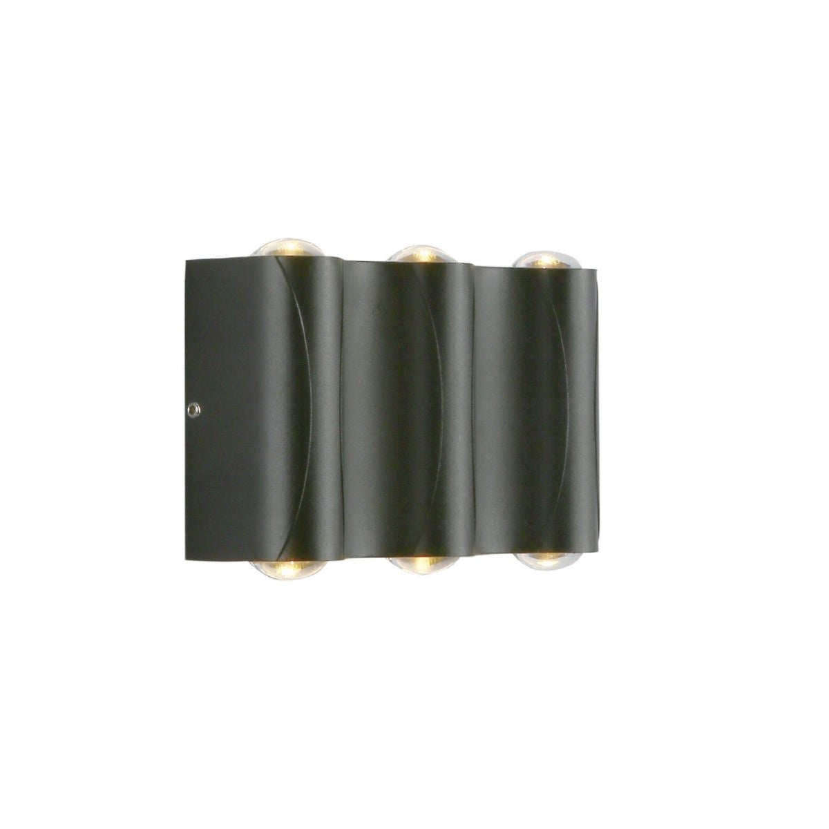 Black Corrugated Up Down Outdoor Modern LED Wall Light