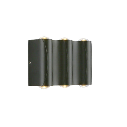 Black Corrugated Up Down Outdoor Modern LED Wall Light