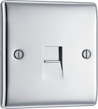 BG Nexus Metal Polished Chrome Telephone & Data Outlet