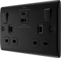 BG Nexus Metal Matt Black USB Charging Socket