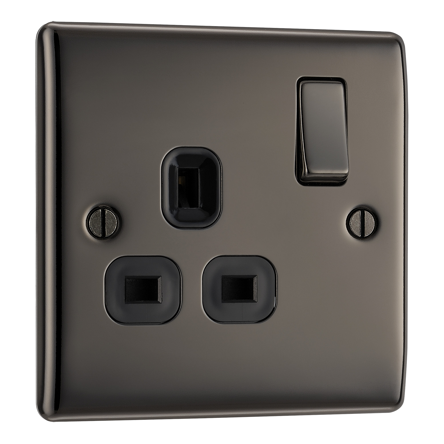 BG Nexus Metal Black Nickel 13A Switched Socket