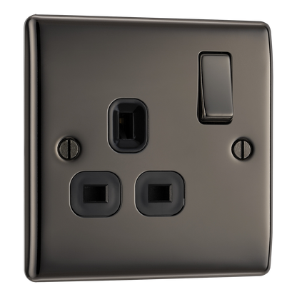 BG Nexus Metal Black Nickel 13A Switched Socket