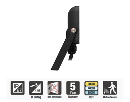 Integral Super Slim 2 Floodlight IP67 1000LM 10W Tuya 3000/4000/6500K 120° Dimmable 100LM/W Black
