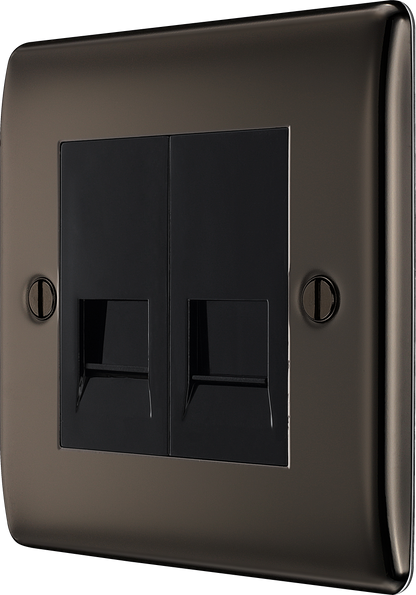 BG Nexus Metal Black Nickel Telephone & Data Outlet