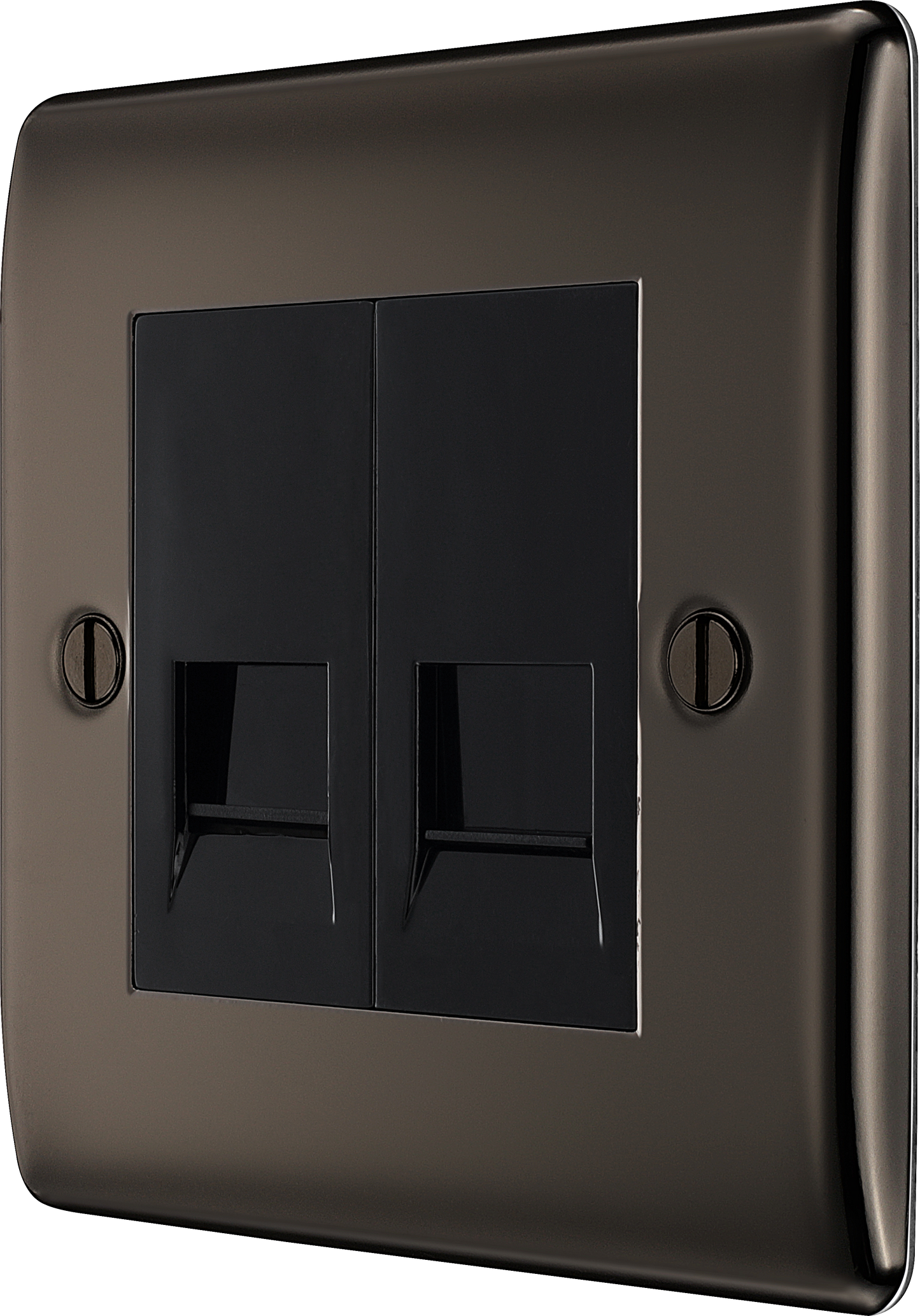 BG Nexus Metal Black Nickel Telephone & Data Outlet