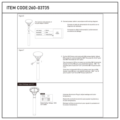 LED Outdoor Wall Light, Selectable 60-100W & 3CCT