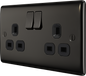 BG Nexus Metal Black Nickel 13A Switched Socket