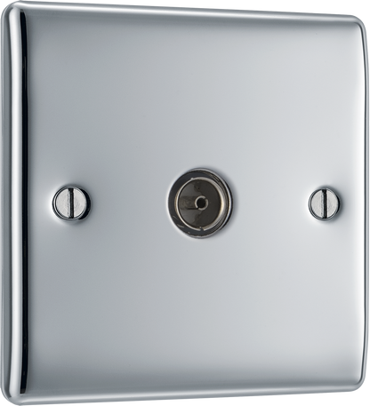 BG Nexus Metal Polished Chrome Co-Axial & Satellite Socket