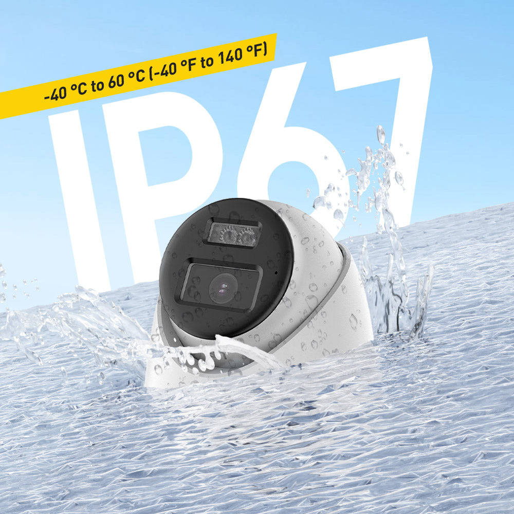 Hizone Pro 4K Hybrid Turret Cam, 2-Way Audio 40m, White – HZ-TC800P-W