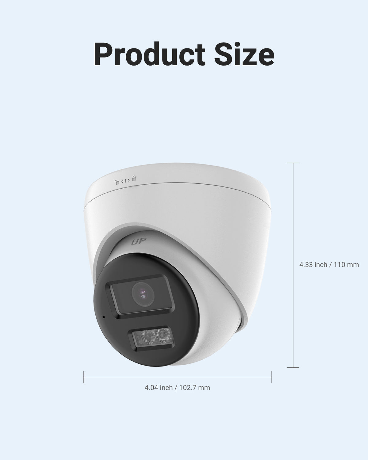 Hizone Pro 3K Hybrid Turret Cam, 2-Way Audio 40m, White – HZ-TC500P-W