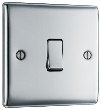BG Nexus Metal Polished Chrome 16Ax Light Switch