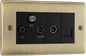 BG Nexus Metal Antique Brass Co-Axial & Satellite Sockets