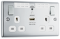 BG Nexus Metal Polished Chrome 13A Wi-Fi Extender Socket
