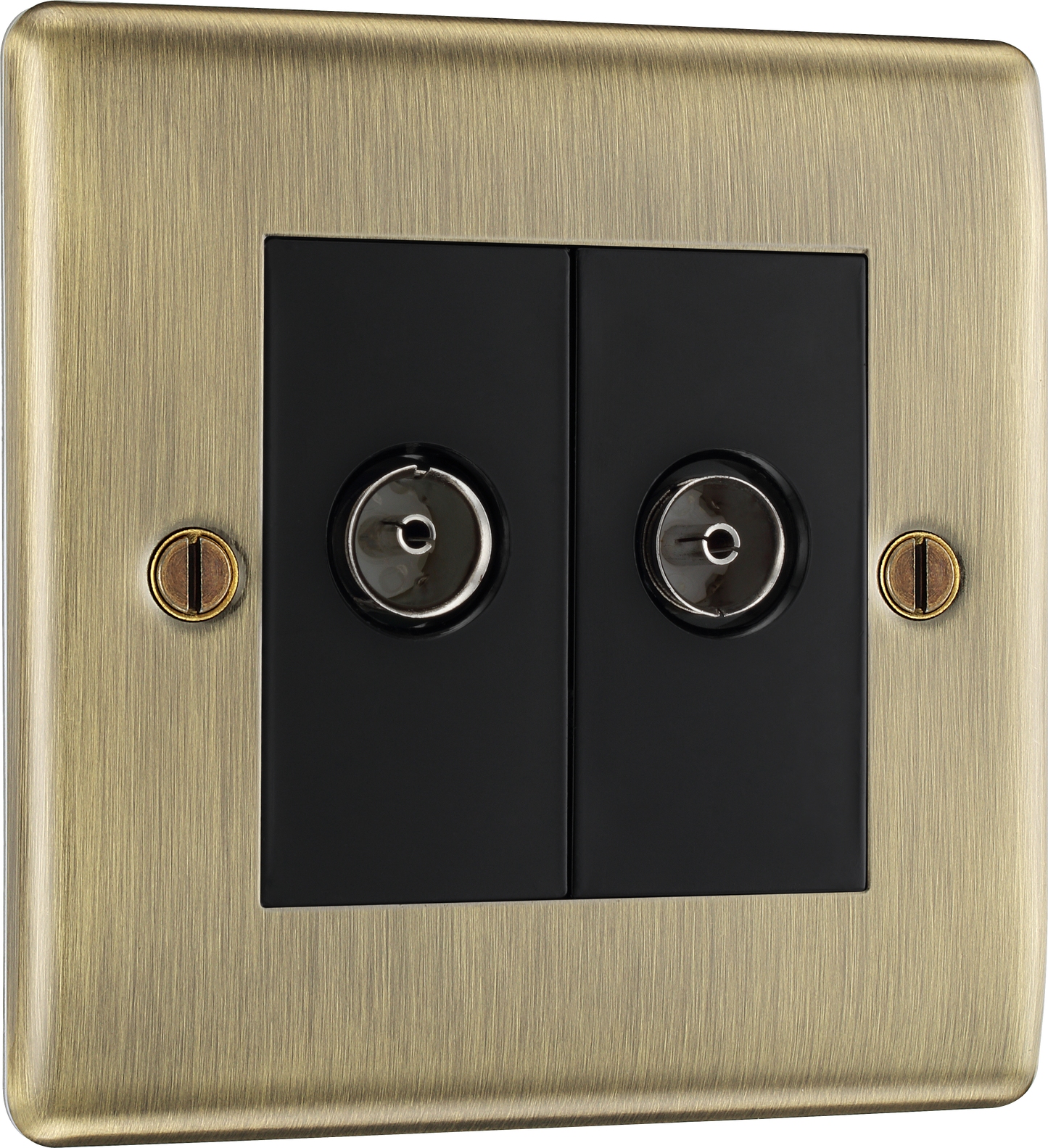 BG Nexus Metal Antique Brass Co-Axial & Satellite Sockets