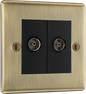 BG Nexus Metal Antique Brass Co-Axial & Satellite Sockets