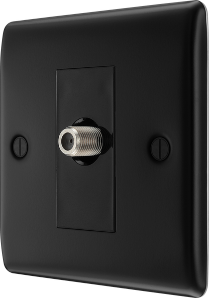 BG Nexus Metal Matt Black Co-Axial & Satellite Socket