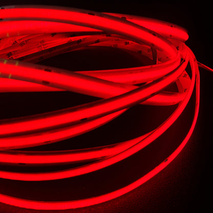 Red COB LED Strip Light - 24V, 528 LEDs/m, 14W/m