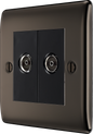 BG Nexus Metal Black Nickel Co-Axial & Satellite Socket