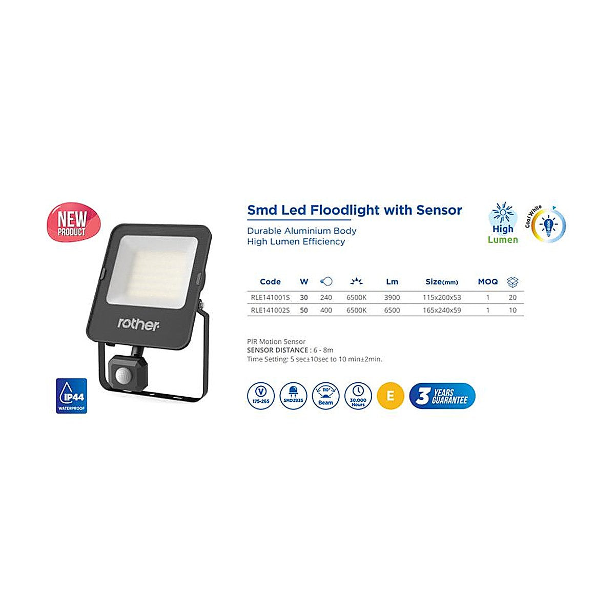 Rother SMD LED Floodlight With Sensor