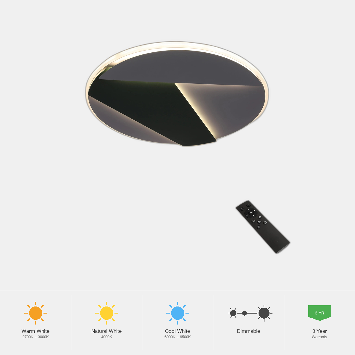Tekled Layered LED Ceiling Light with Hidden Lighting, Flush M