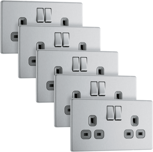 BG Nexus Screwless Flatplate Brushed Steel FBS22G/5-01 - FBS22G/5-01