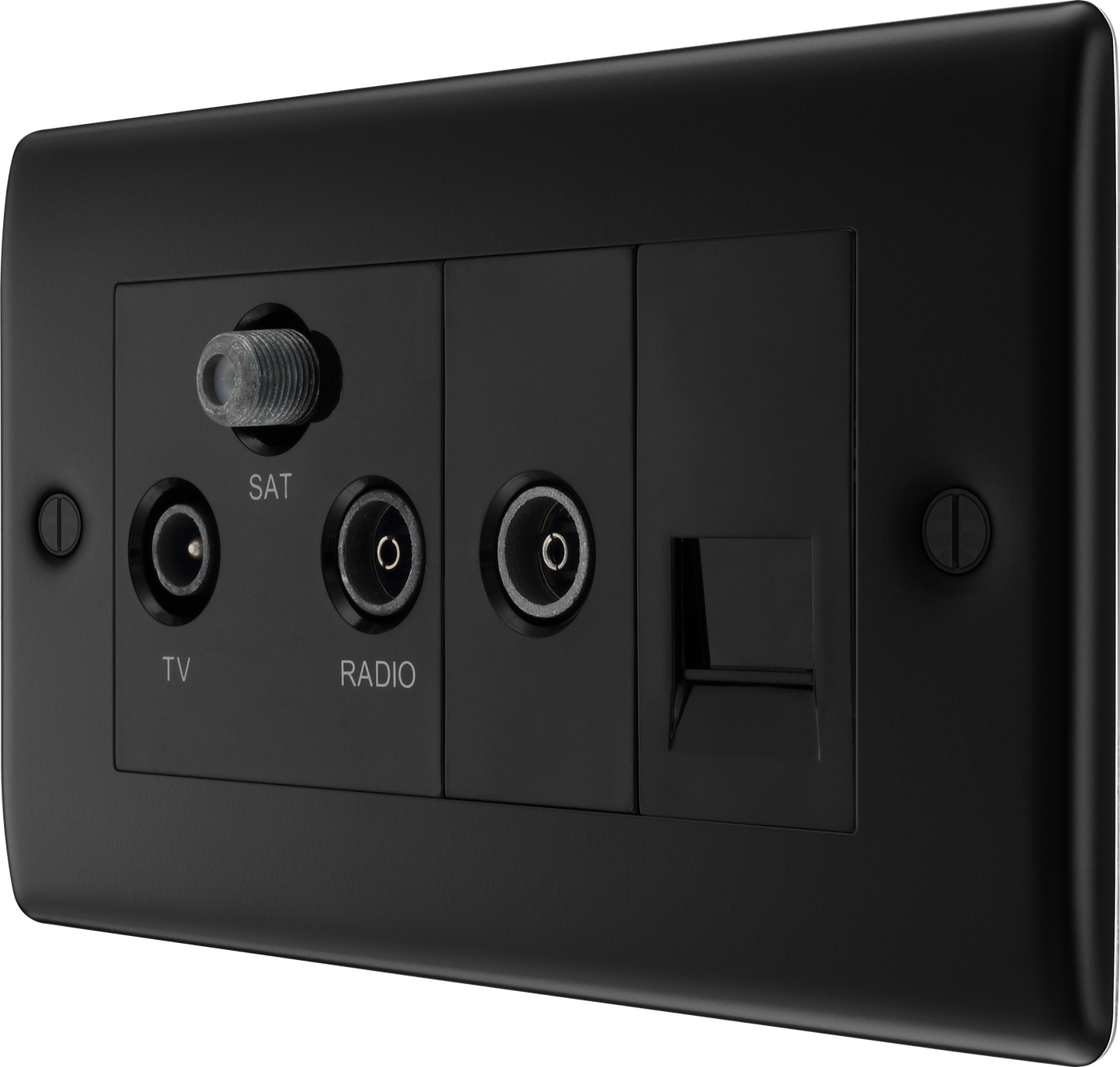 BG Nexus Metal Matt Black Co-Axial & Satellite Socket