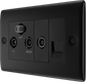 BG Nexus Metal Matt Black Co-Axial & Satellite Socket