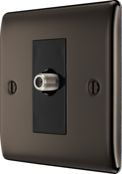 BG Nexus Metal Black Nickel Co-Axial & Satellite Socket