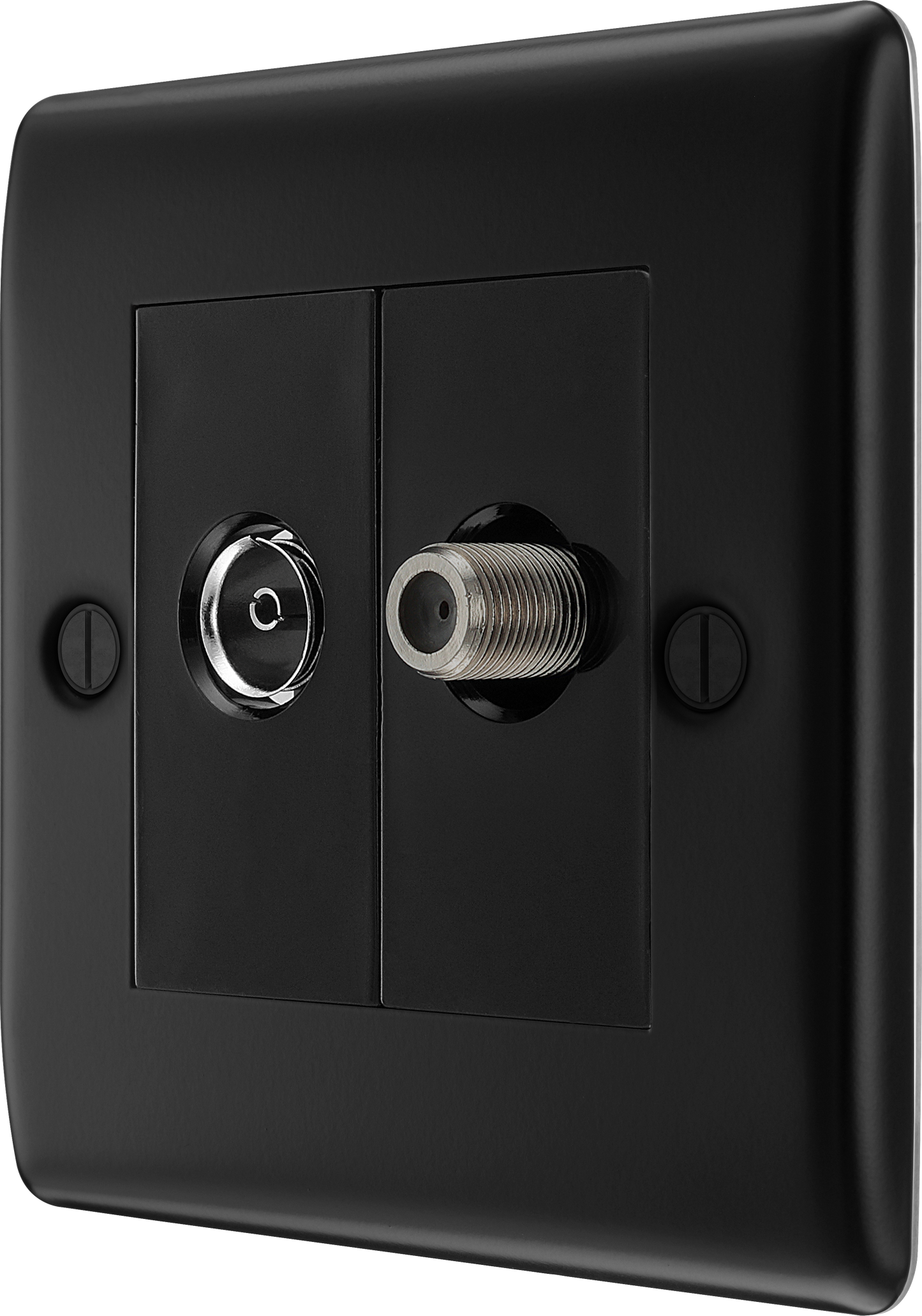 BG Nexus Metal Matt Black Co-Axial & Satellite Socket