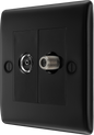 BG Nexus Metal Matt Black Co-Axial & Satellite Socket