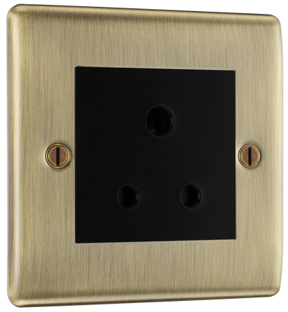 BG Nexus Metal Antique Brass Round Pin Export Sockets