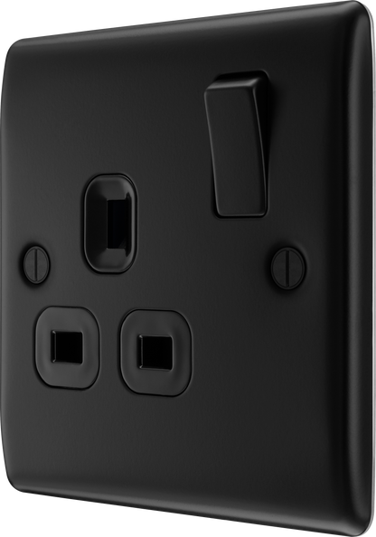 BG Nexus Metal Matt Black 13A Socket