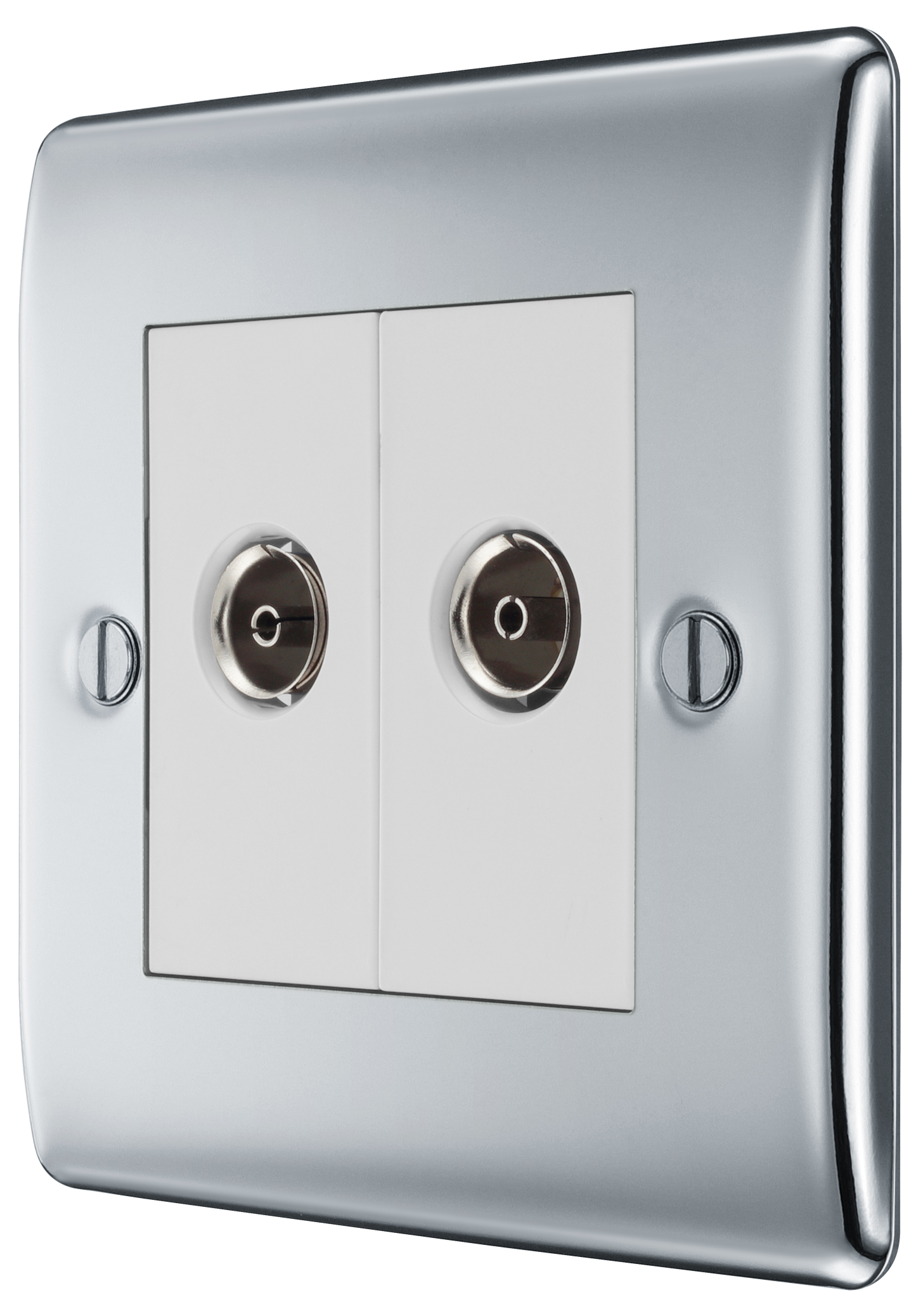 BG Nexus Metal Polished Chrome Co-Axial & Satellite Socket