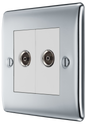 BG Nexus Metal Polished Chrome Co-Axial & Satellite Socket
