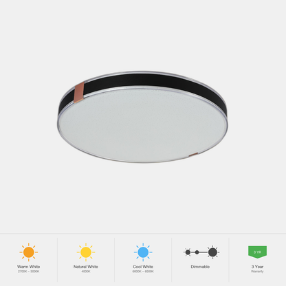 Tekled Modern Flush Ceiling Lights with Black Frame and Bronze