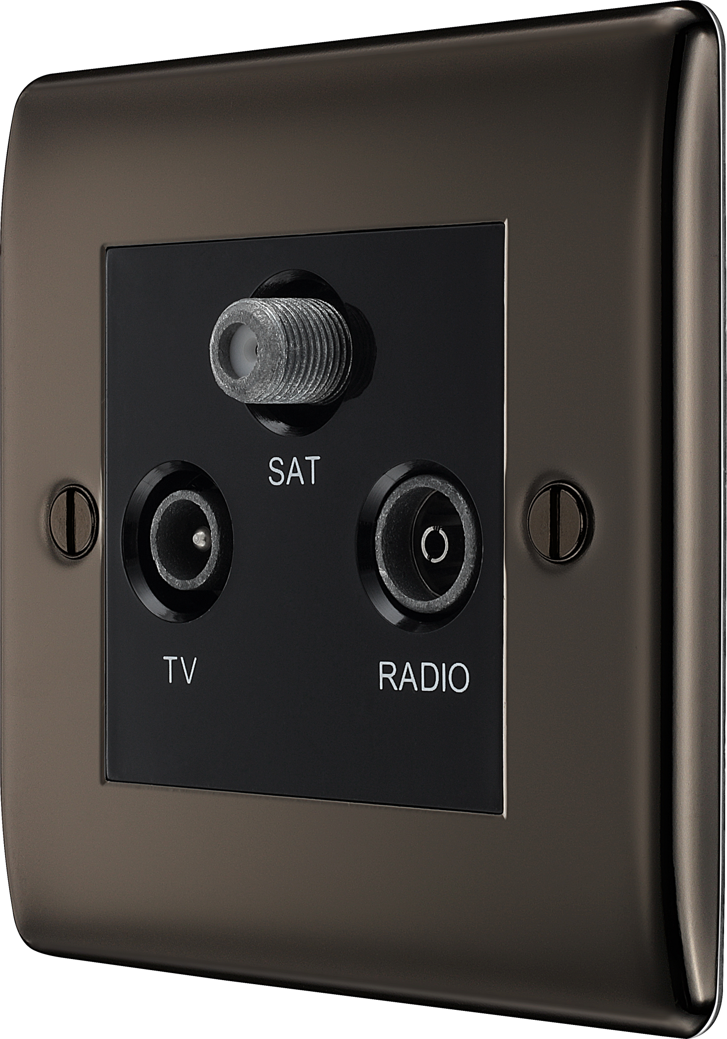 BG Nexus Metal Black Nickel Co-Axial & Satellite Socket