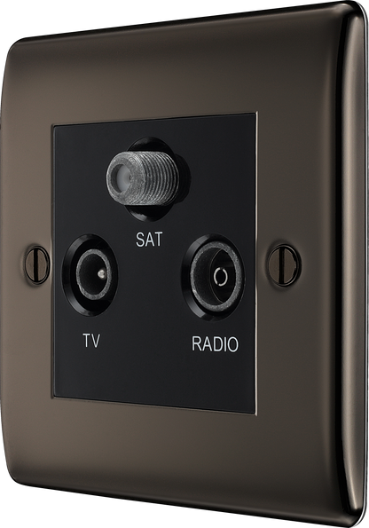 BG Nexus Metal Black Nickel Co-Axial & Satellite Socket